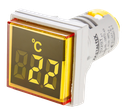 Indicador Digital Temperatura con sensor, 20-199C, 50-380VCA, 22mm, cuadrado