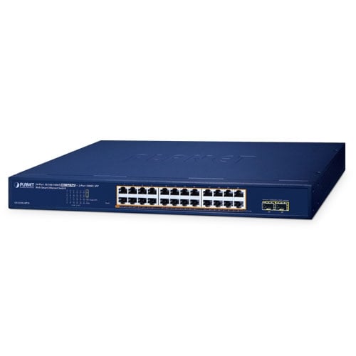 Switch Web Smart Ethernet de 24 Puertos 10/100/1000T 802.3at PoE + 2 Puertos 1000X SFP