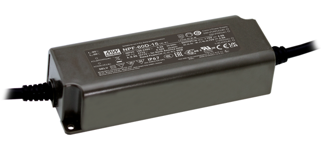 Driver LED plástico corriente dimmer 3 en 1 PFC 60W IP67 NPF-60D