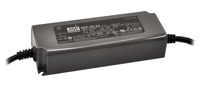 Driver LED plástico voltaje PFC IP67 90W NPF-90