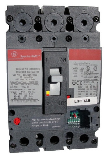 Molded Case Circuit Breaker Frame, Bolt-On, 30 Amp, 3 Pole, 600 Volt