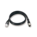 4-Pin D-Coding M12 Male to RJ-45 Ethernet Cable, 1.2 Meters