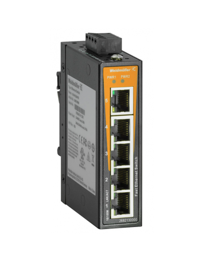 Switch De Red, Unmanaged, Fast Ethernet, Número De Puertos: 5x RJ45, IP30, -40 °C...75 °C