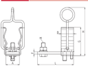 Clip porta fusible con barra conexión: corriente mayor a 200A para fusibles Media Tensión DIN, marca SIBA.