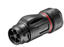 Conector macho BD20 de 10 A y 5 pines, resistente al agua IP67, carcasa de plástico, terminal de soldadura.