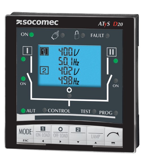 Display externo de control y visualización ATyS D20 Socomec