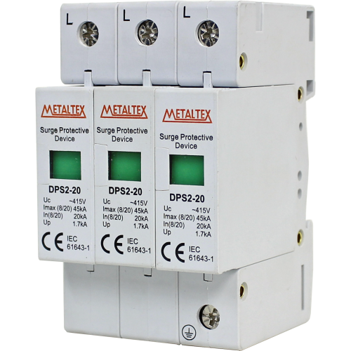 Dispositivo de protección contra sobre tensión 415VAC 20/45KA Tipo II serie DPS2