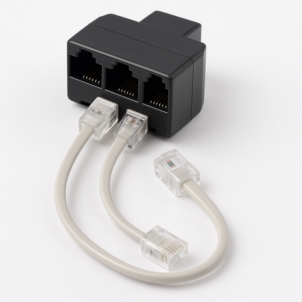 RJ11 Three way coupler Connect  DC-UPS  Size4 (Aux1) to external sensor
