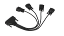 30cm Male DB-37 to 4x Male DB9 Cable