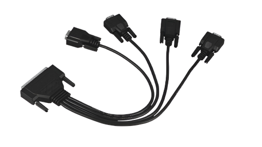30cm Male DB-37 to 4x Male DB9 Cable