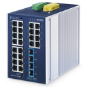 Industrial L2+ 24-Port 10/100/1000T + 4-Port 10G SFP+ Managed Ethernet Switch Industrial L2+ 24-Puerto 10/100/1000T+ 4-Puerto 10G SFP+ Switch Ethernet Administrado
