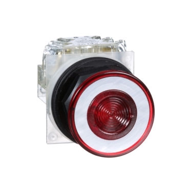 Set paro de emergencia 30 mm plastico base metalica rojo