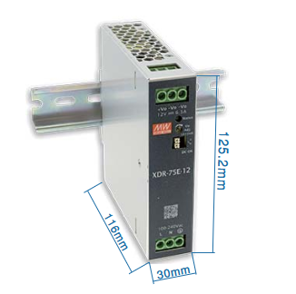Fuente delgada riel DIN 75W Serie XDR-75E