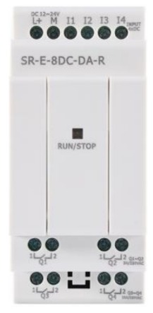 Módulo de Expansión SR-E-8DC-DA-R, 4 Entradas (Análogas 0-10V o Digitales), 4 Salidas Relé, Alimentación DC12-24V, Rievtech