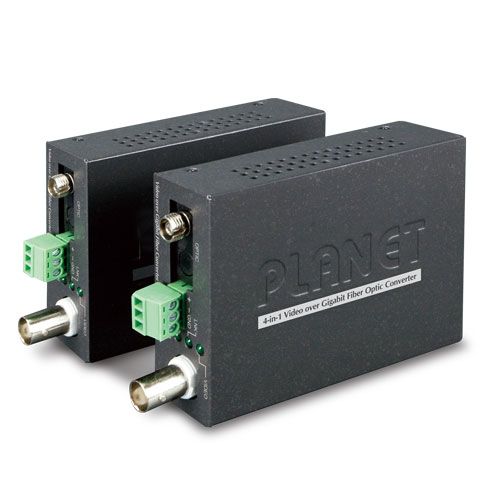 VF-102G-KIT Kit de video 4 en 1 de 1 canal sobre fibra Gigabit (VF-102G-T + VF-102G-R)