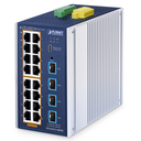 Switch Ethernet Gestionado Industrial IGS-4215-16P4X L2+ de 16 Puertos 10/100/1000T 802.3at PoE + 4 Puertos 10G SFP+