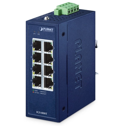 Switch Ethernet Gigabit Industrial compacto IGS-800T de 8 Puertos 10/100/1000T