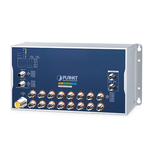 Switch Ethernet Gestionado Industrial ITS-6326-16P2TB-WV L3 de 16 Puertos 10/100/1000T 802.3at PoE+ M12 + 2 Puertos 10GBASE-T M12 Con Bypass y Entrada de Voltaje Dual de 24-110 VCC