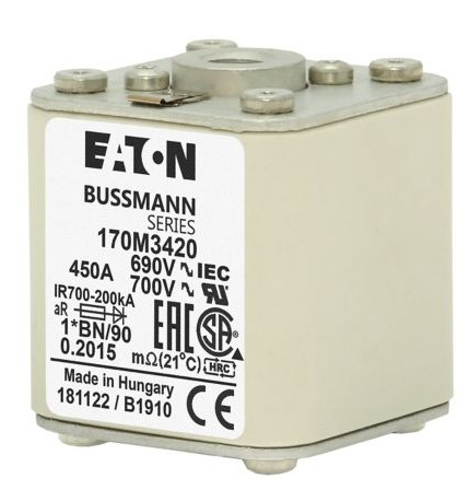 Fusible Ultrarápido Bussmann  250A, AC 690 V, size 1*, aR