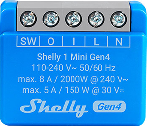 Shelly 1 Mini Gen4 – Interruptor Inteligente Ultra Compacto Wi-Fi/Zigbee/Bluetooth