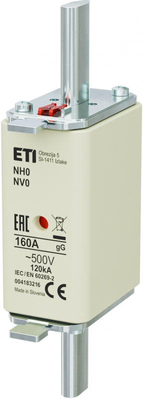 Fusible NH0 gG 160A 500V, marca ETI
