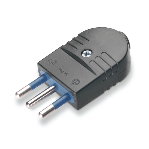 ENCHUFE MACHO VOLANTE 2P+T 16A  220-250V AC Negro LIBRE DE HALOGENO