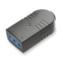 ENCHUFE HEMBRA VOLANTE 2P+T 16A 220- 250V AC  NEGROLIBRE DE HALOGENO