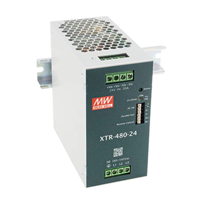 Fuente de Poder Industrial DIN Rail Mean Well XTR-480 – 480W AC/DC Ultra Slim