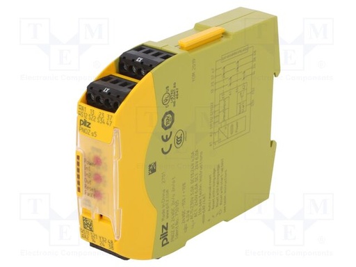 Relé de seguridad PNOZ s5 24 VDC, 2 NA + 2 NA temporizados, PNOZsigma
