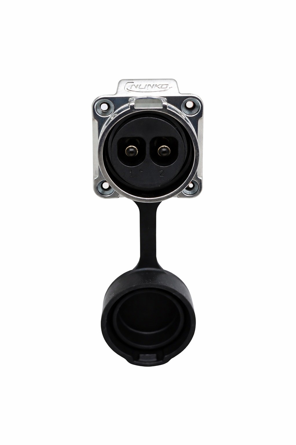 Conector Circular Serie LP-28 Macho 2 Pines Panel Metal (Bloqueo) CNLINKO