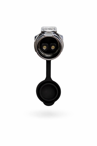 Conector Circular LP-28 Hembra 2 Pines Panel Metal (Bloqueo/Tuerca)
