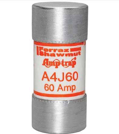Fusible Mersen serie A4J, clase J, acción rápida,  600VAC, 300VDC