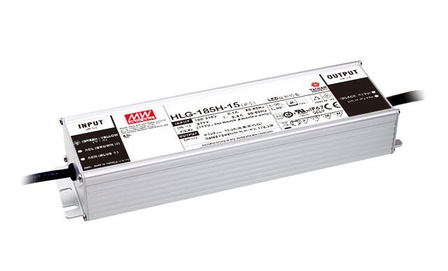 Driver LED carcasa metálica voltaje 185W 12V HLG-185H-12B Sin Caja