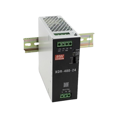 Fuente de poder de riel DIN MEAN WELL XDR-480 ultra delgada