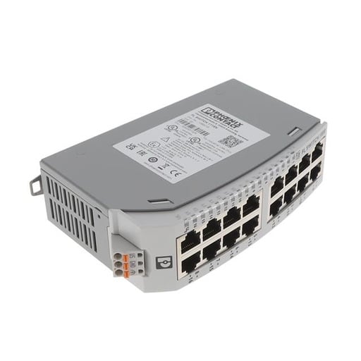 Narrow Ethernet switch, sixteen RJ45 ports with 10/100/1000 Mbps on all ports