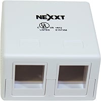 NEXXT Caja de Montaje Superficial Descargada 2 Puerto Blanco