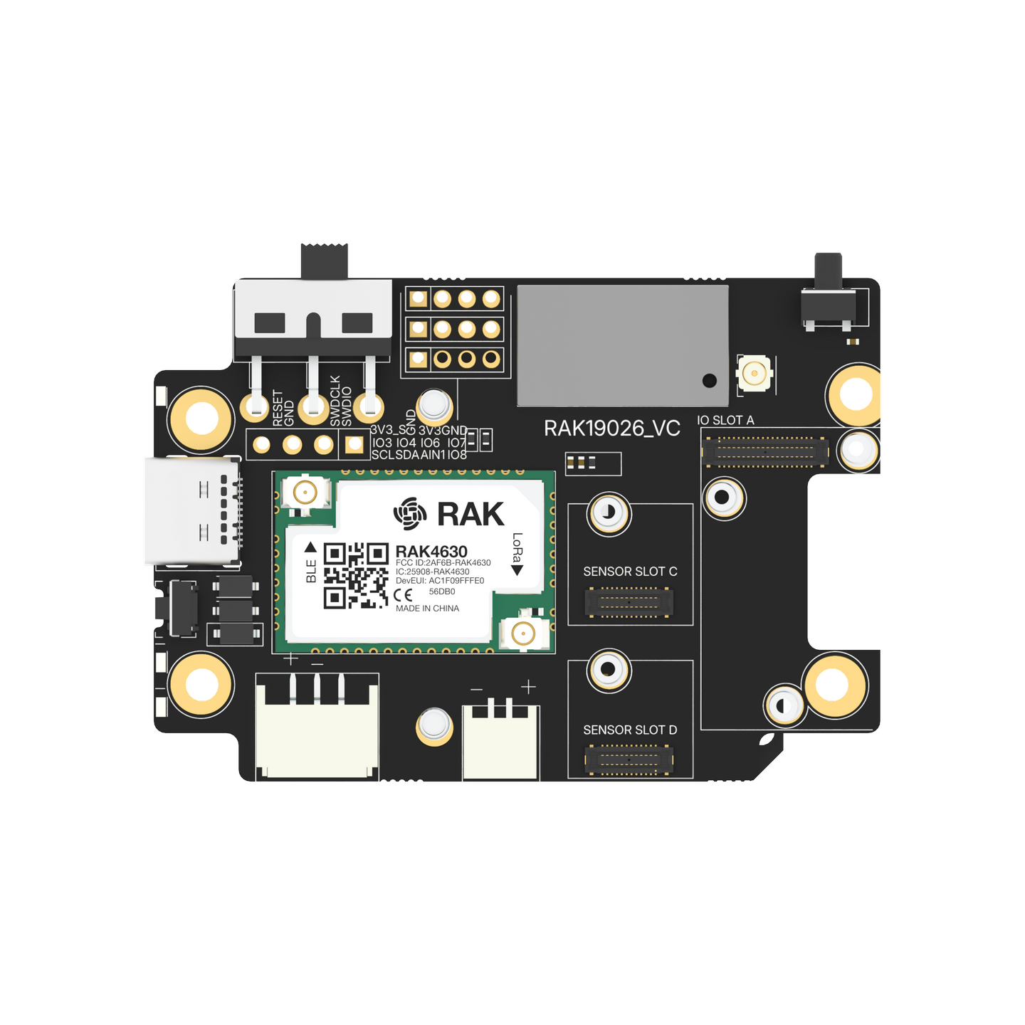 WisMesh BaseBoard RAK19026 con GNSS y sensor de movimiento