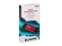 Kingston Technology 512GB Dual USB-A/C Portable SSD, Up to 1050MB/s USB 3.2 Gen 2