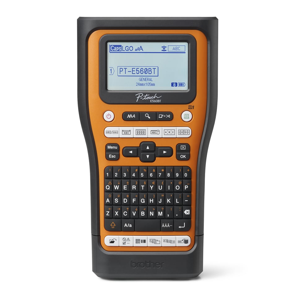 Brother PT-E560BTVP impresora de etiquetas Transferencia térmica 180 x 180 DPI 20 mm/s Inalámbrico y alámbrico HSE/TZe Bluetooth QWERTY