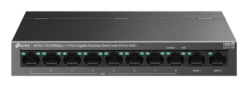TP-Link LS1210P switch No administrado L2 Gigabit Ethernet (10/100/1000) Energía sobre Ethernet (PoE) Escritorio Negro