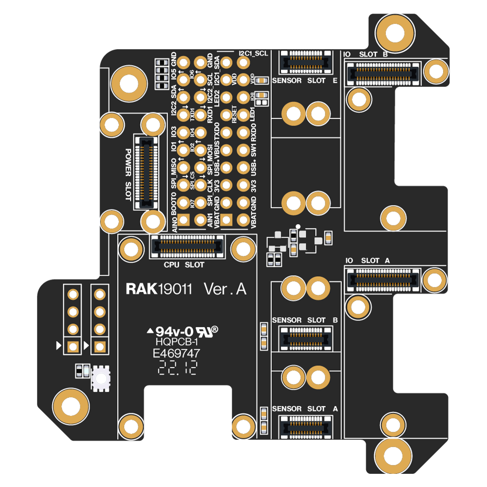 WisBlock Base con Power Slot (placa base + módulo de alimentación)