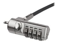 StarTech.com Cable de 2m con Candado de Seguridad de Combinación - con 4 Dígitos - Cable Antirrobo para K-Slot de Seguridad para Ordenadores Portátiles o Monitores - Cable de Acero Recubierto de Vinilo