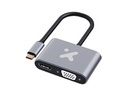 Xtech Adpt Type C male to HDMI female + VGA female -XTC-542