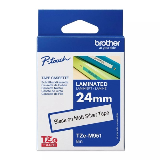 Brother TZe-M951 cinta para impresora de etiquetas Negro sobre plata