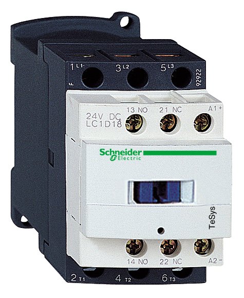 Contactor de Potencia 3 polos 18A 690V bobina 230 VAC conexión tornillo Schneider Electric LC1D18P7