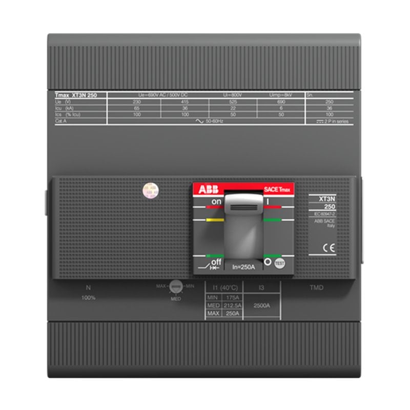 Interruptor automático XT3S 250 TMD 250-2500 4p F F InN100% ABB 1SDA068232R1