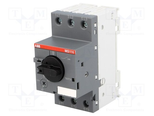 Interruptor de Protección de Motor 2.2kW 208-690VAC ABB MS116-6.3 1SAM250000R1009