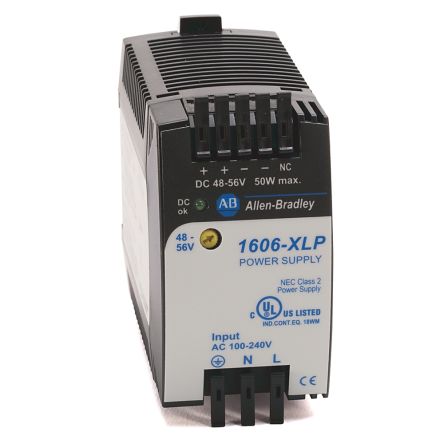 Fuente de Alimentación Compacta para Riel DIN AC/DC 50W 24-28V Allen-Bradley 1606-XLP50E