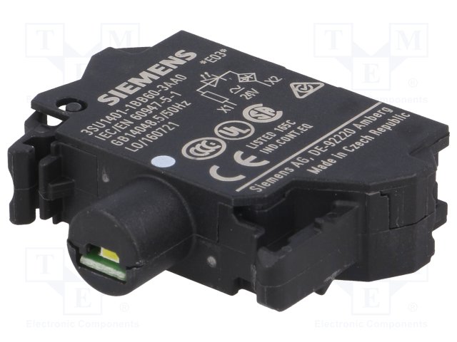 Módulo LED con LED integrado 24VAC/DC, blanco, terminal de resorte Siemens 3SU1401-1BB60-3AA0