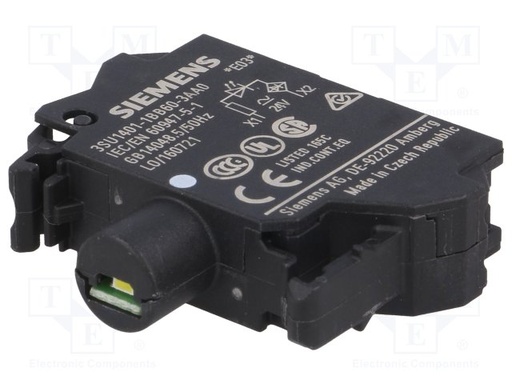 Módulo LED con LED integrado 24VAC/DC, blanco, terminal de resorte Siemens 3SU1401-1BB60-3AA0